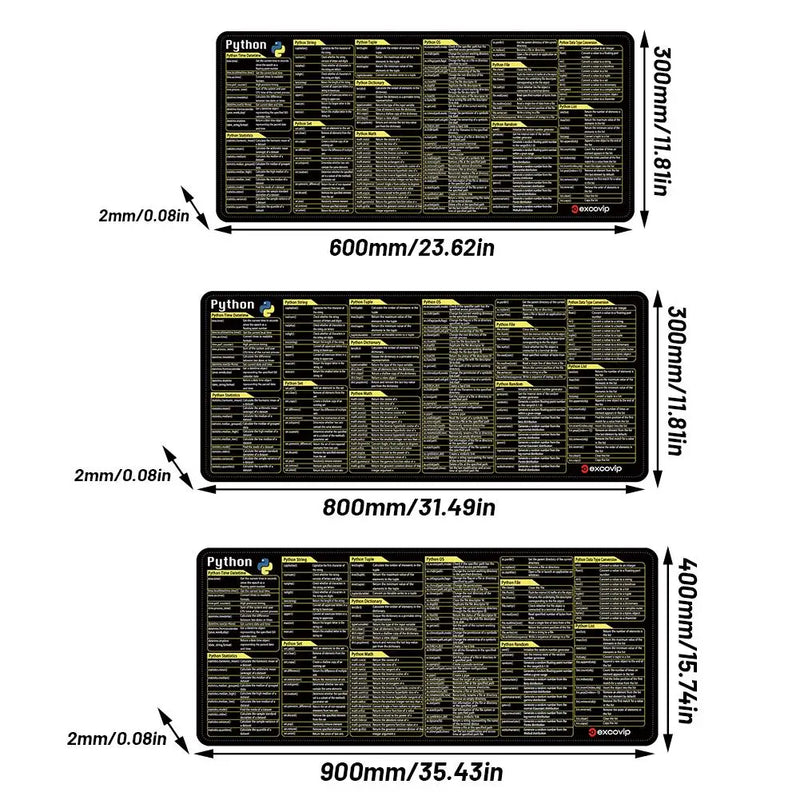 Mouse Pad Atalho para Linguagem de Programação TI - Python e Javascript