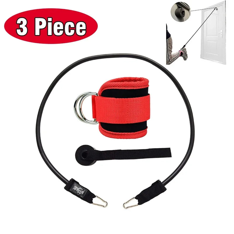 Kit de Tornozeleiras com Faixas Elásticas para Exercícios de Glúteo e Pernas