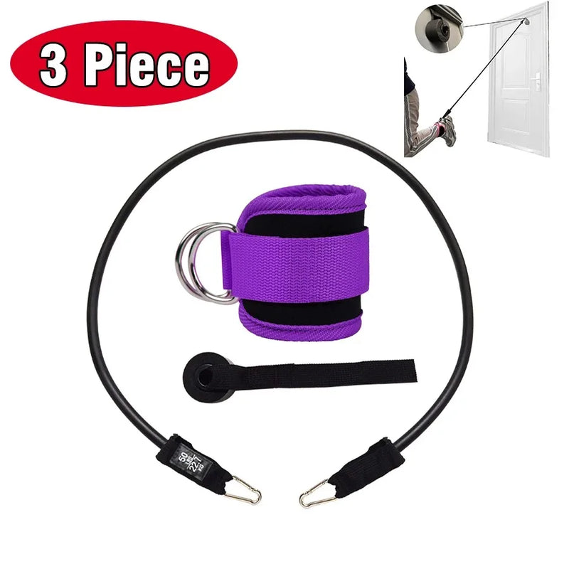 Kit de Tornozeleiras com Faixas Elásticas para Exercícios de Glúteo e Pernas