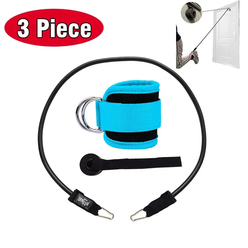 Kit de Tornozeleiras com Faixas Elásticas para Exercícios de Glúteo e Pernas