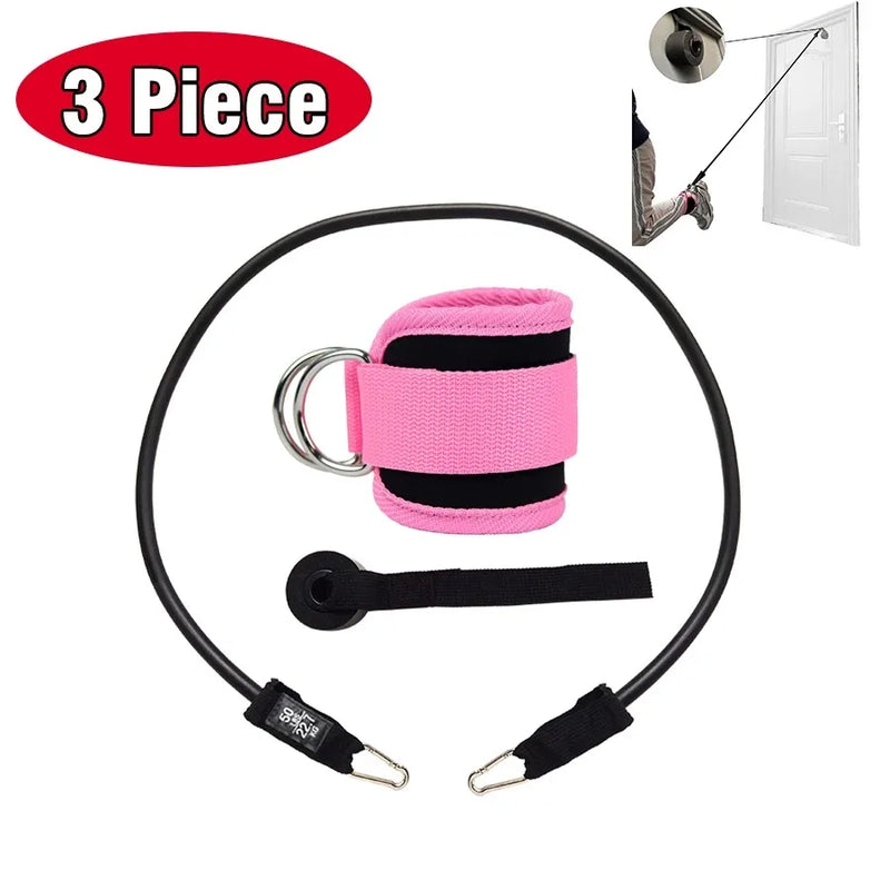 Kit de Tornozeleiras com Faixas Elásticas para Exercícios de Glúteo e Pernas